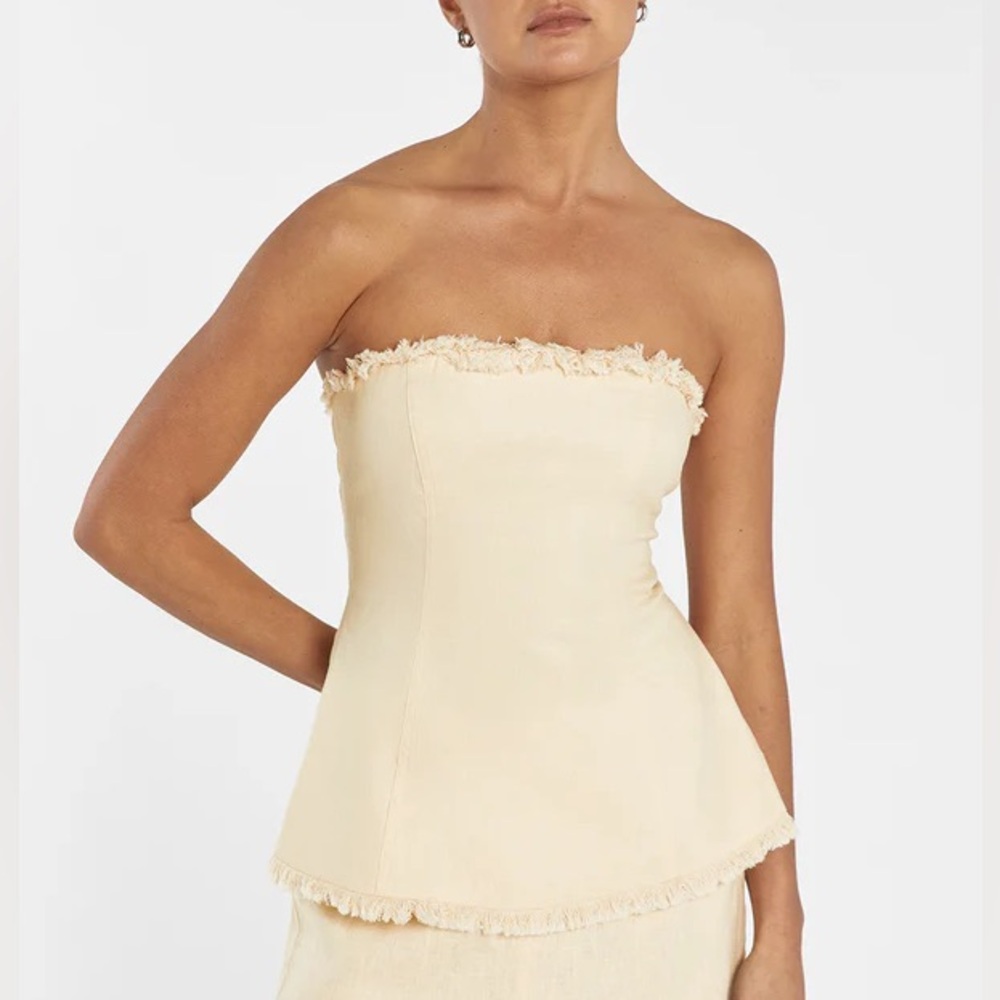 🍋 Dissh Zahara Lemon Linen Fringed Top 🍋